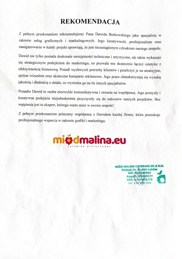 miód malina catering dietetyczny rekomendacja